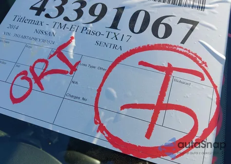 2014 Nissan Sentra Sr из США, поврежденный, VIN 3N1AB7AP9EY303524